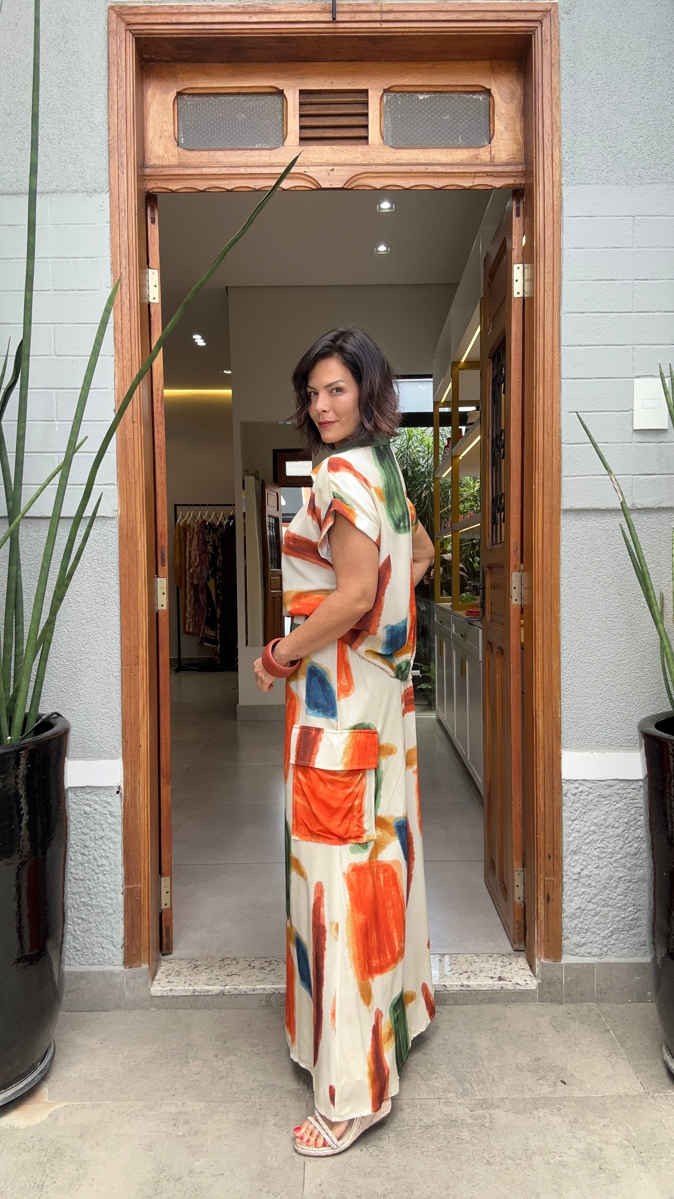 Conjunto de Saia Miró — Vista Lateral | EZILDINHA