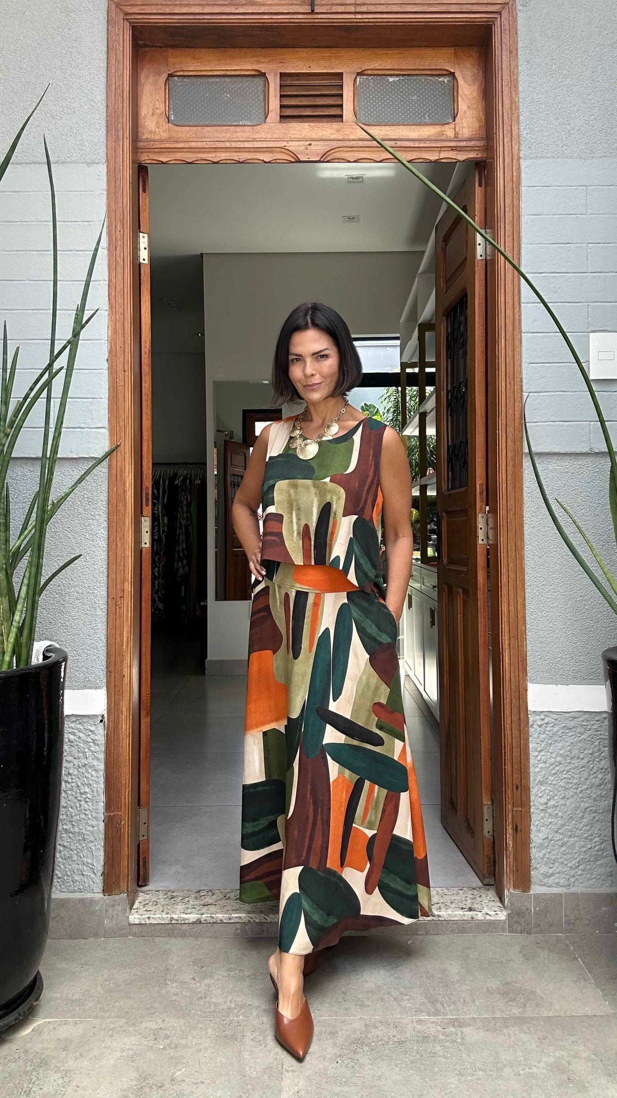 Conjunto de Saia Singapura EZILDINHA
