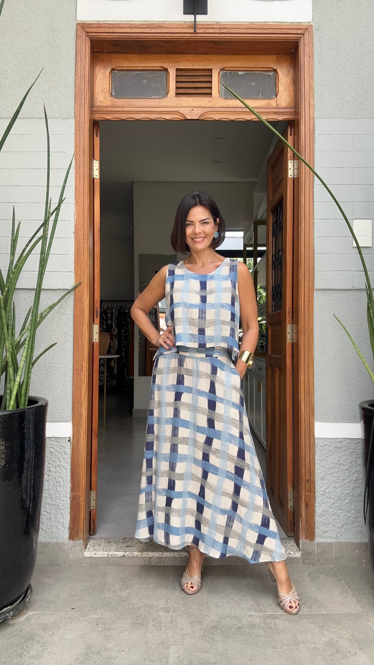 Conjunto de Saia Madras EZILDINHA