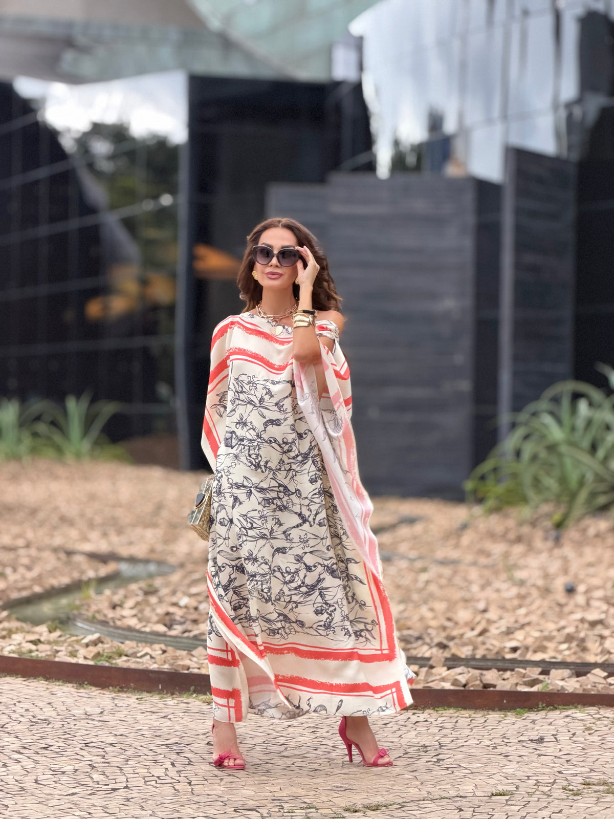 VESTIDO KAFTAN TAHITI — Detalhe do Tecido | EZILDINHA