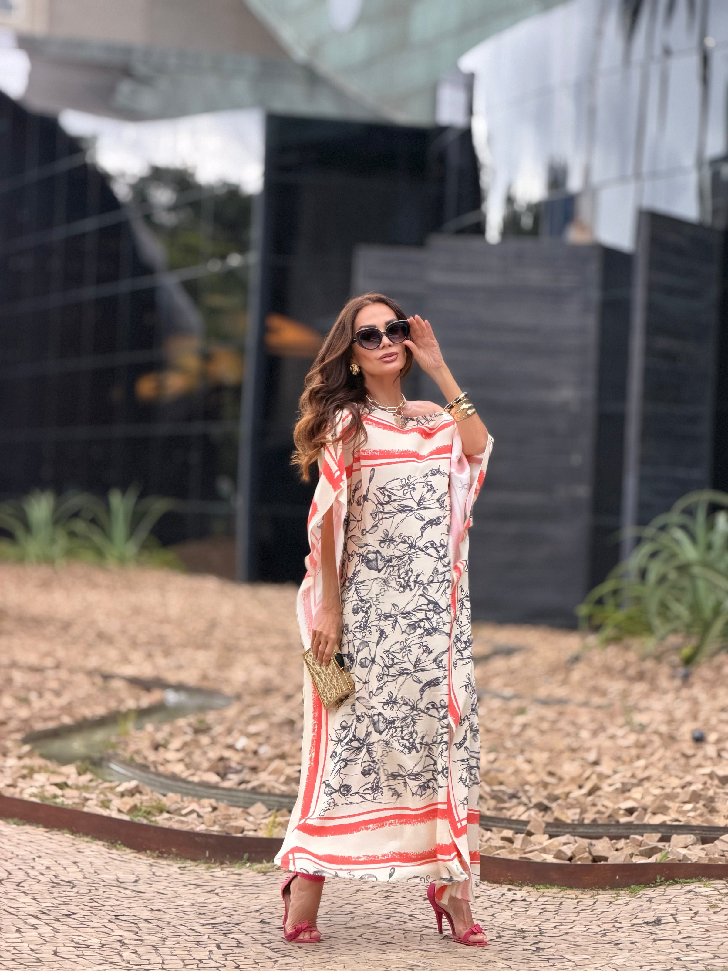 VESTIDO KAFTAN TAHITI — Vista Traseira | EZILDINHA