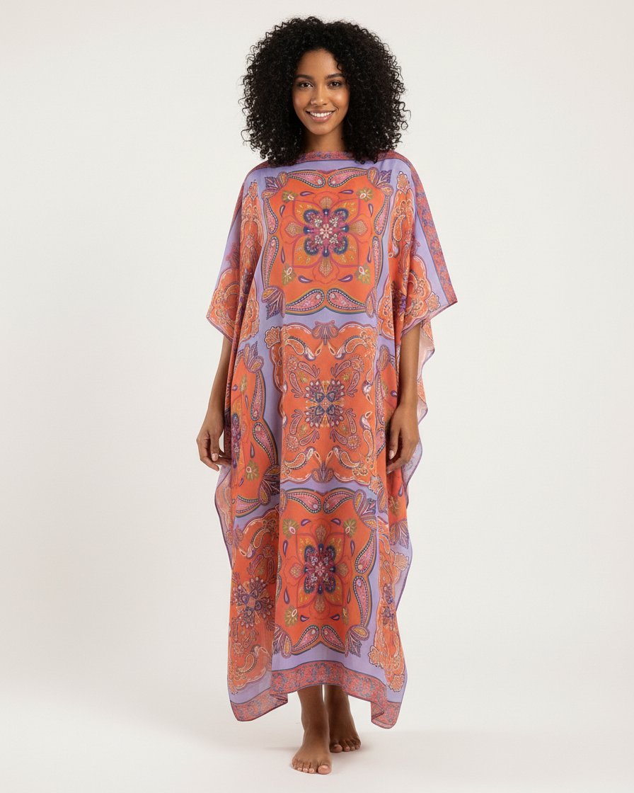 Vestido Kaftan Jaipur — Vista Lateral | EZILDINHA