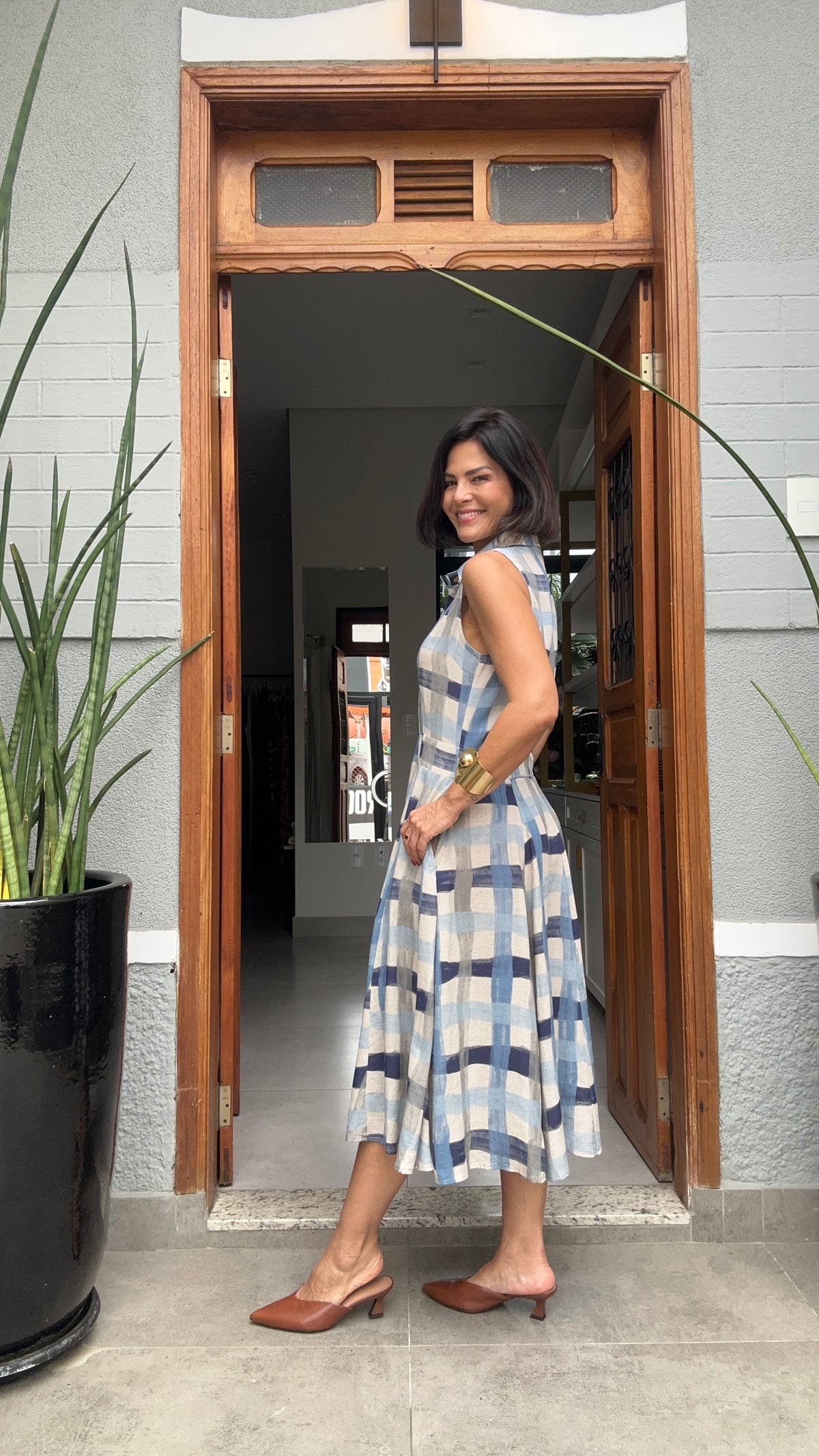 Vestido Chemisier Madras EZILDINHA