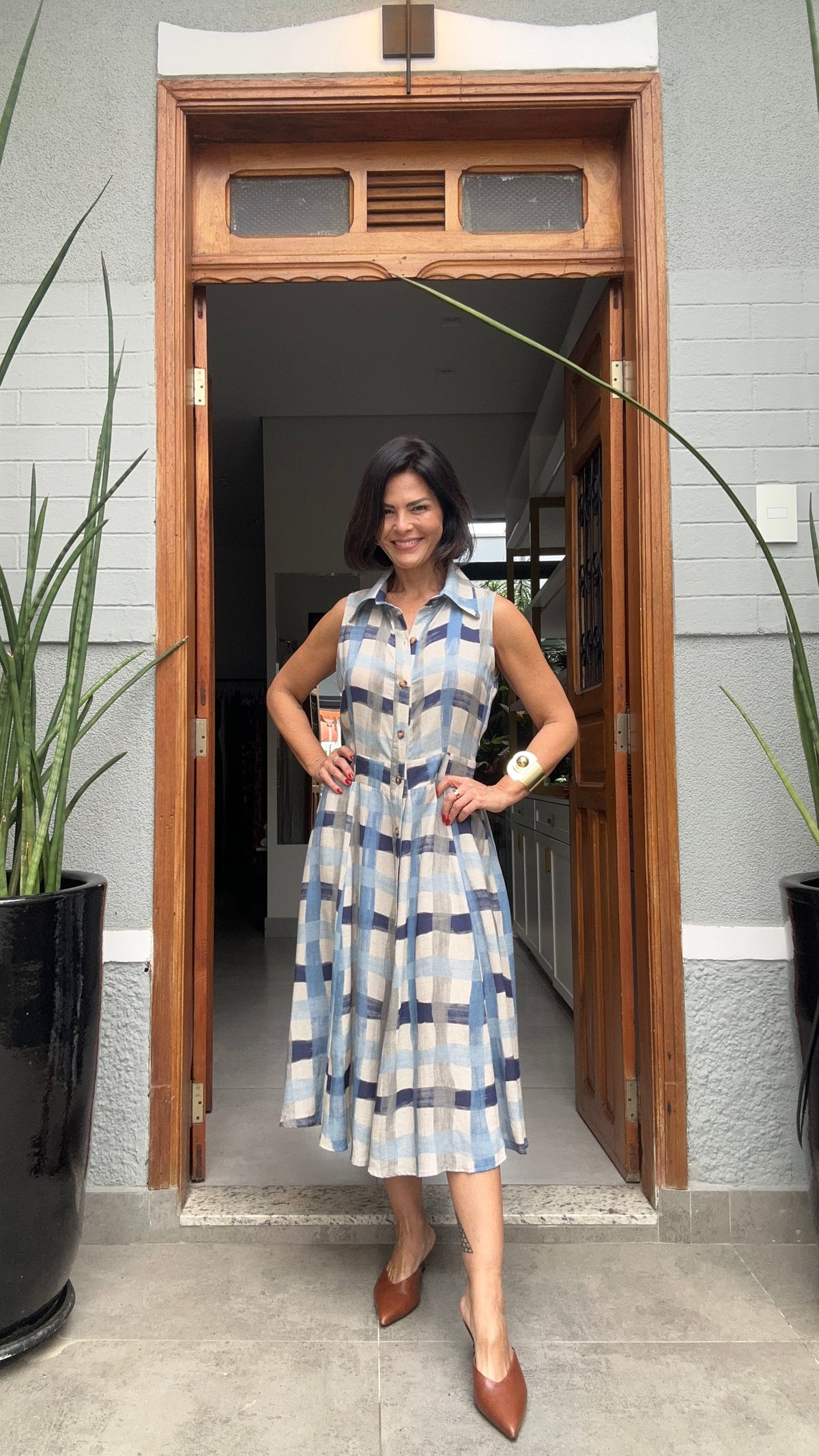 Vestido Chemisier Madras EZILDINHA