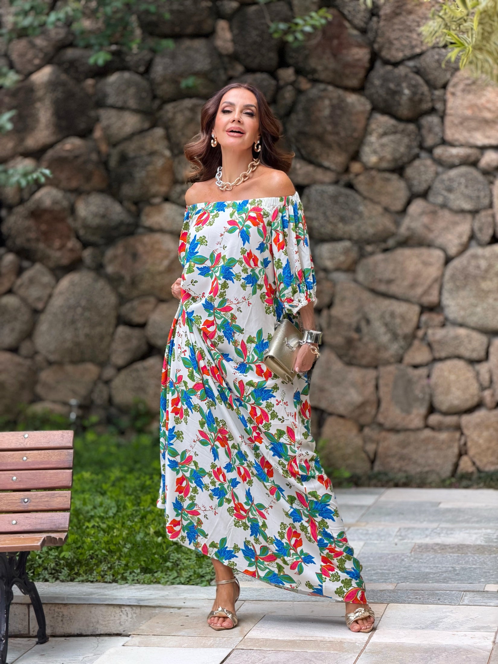 Vestido Ciganinha Garden — Detalhe do Tecido | EZILDINHA