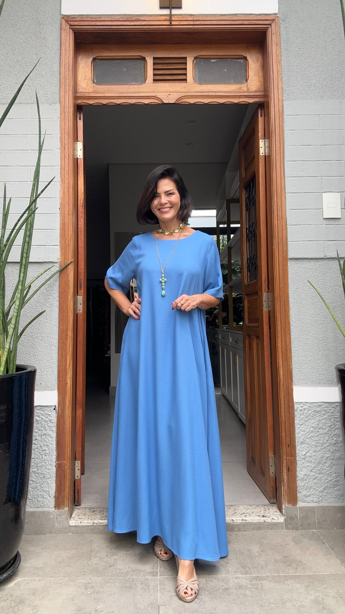 Vestido Granada Azul EZILDINHA