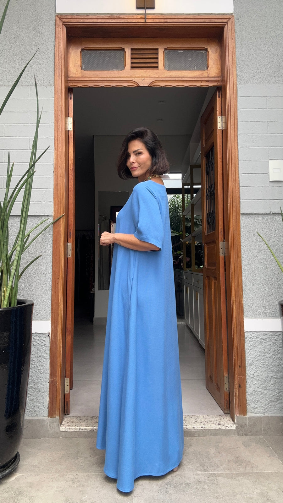 Vestido Granada Azul EZILDINHA