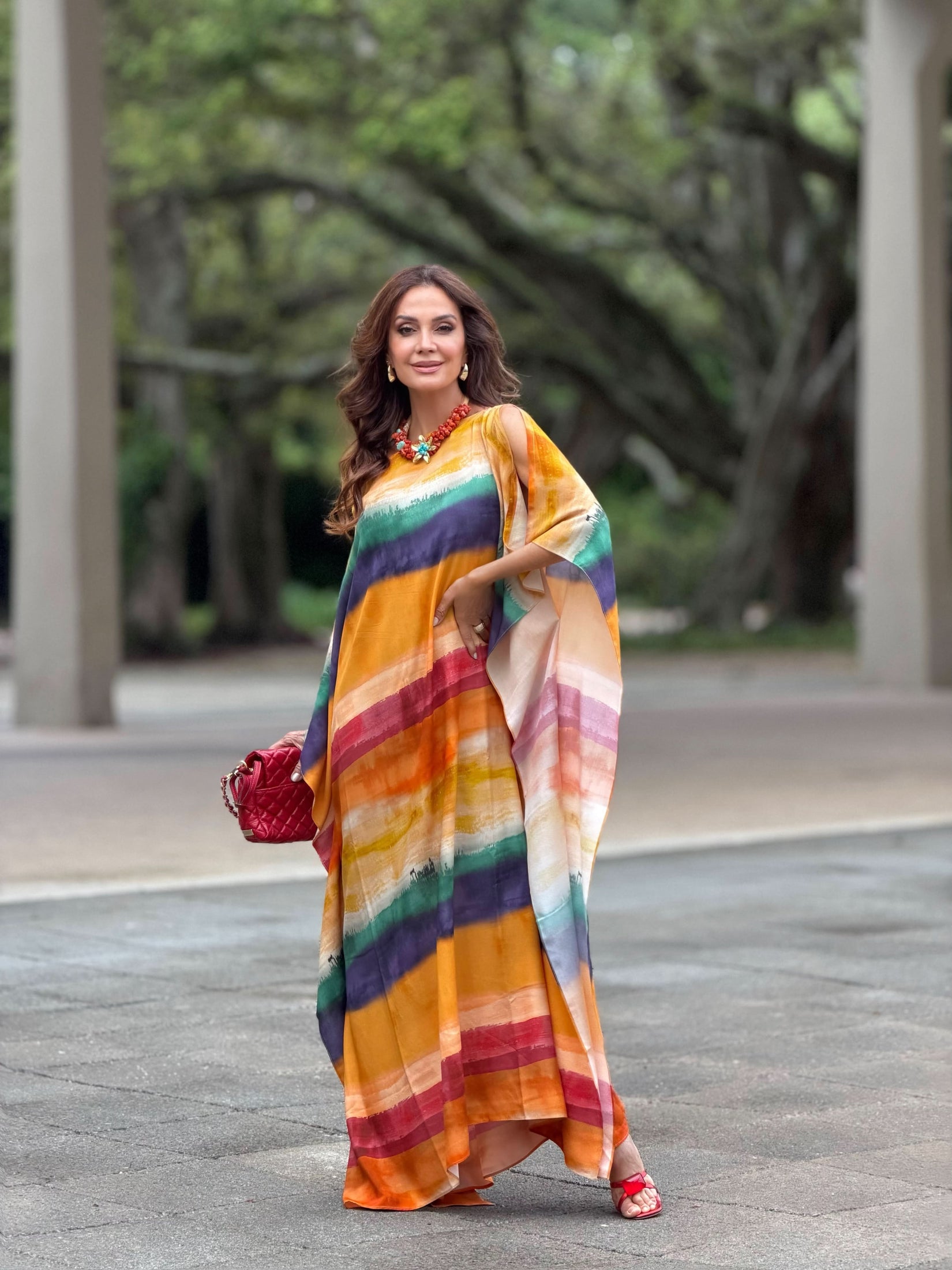 Vestido Kaftan Cartagena — Detalhe do Tecido | EZILDINHA