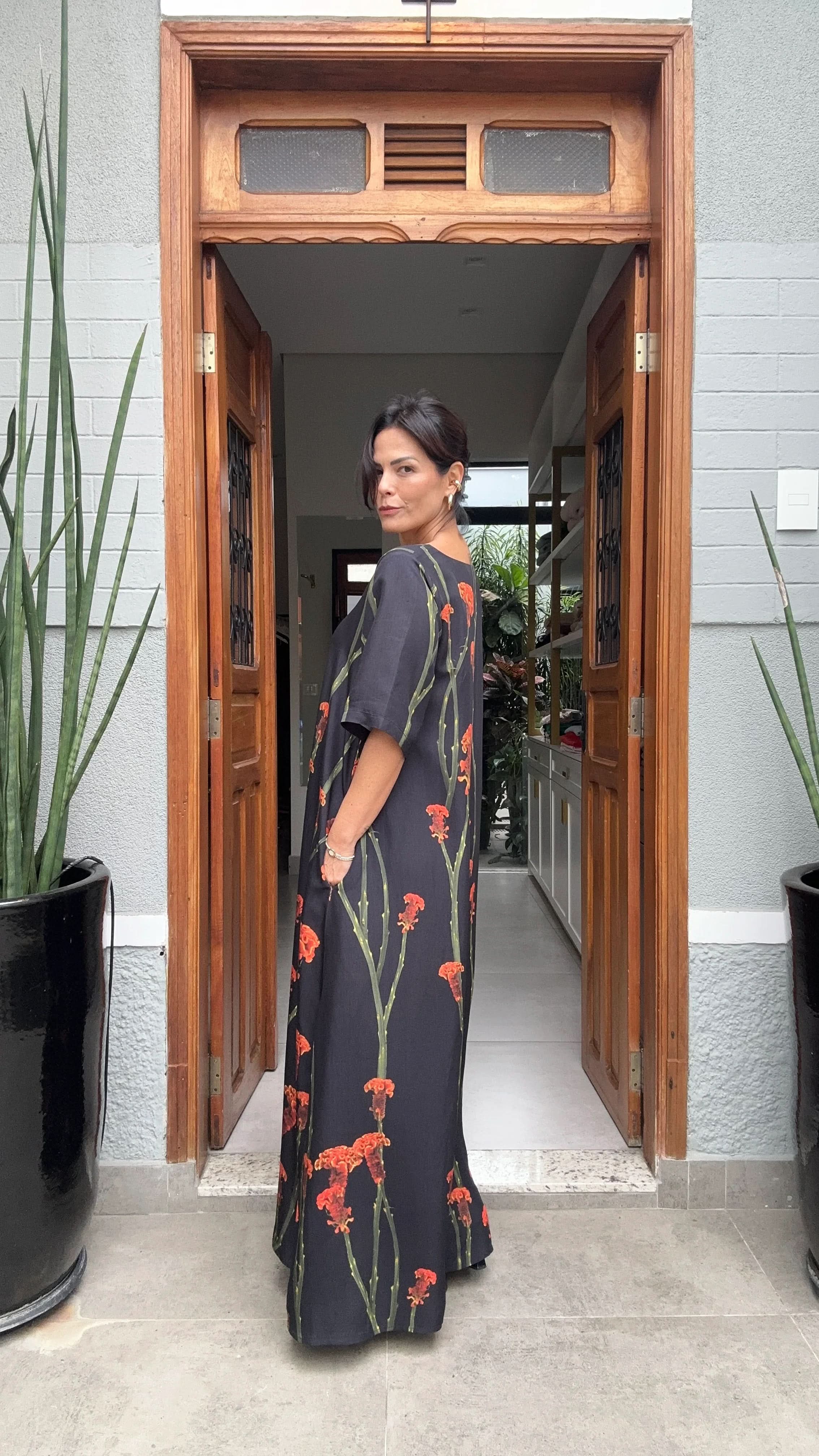 Vestido T-Shirt Maxi Flor EZILDINHA