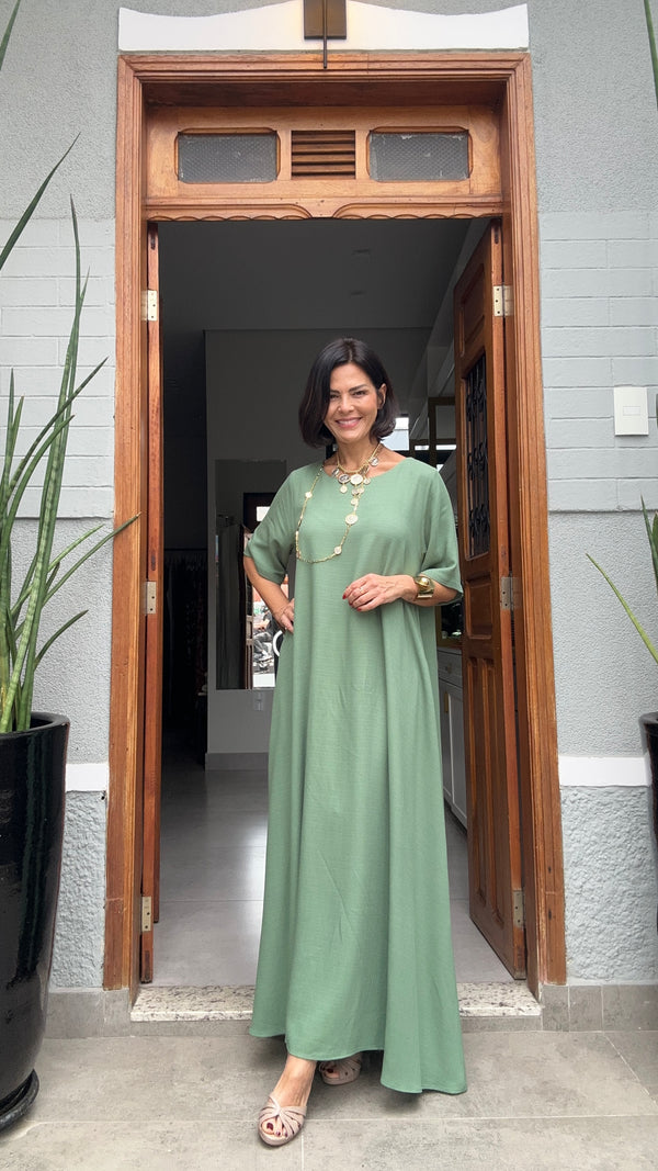 Vestido Granada Chá Verde EZILDINHA