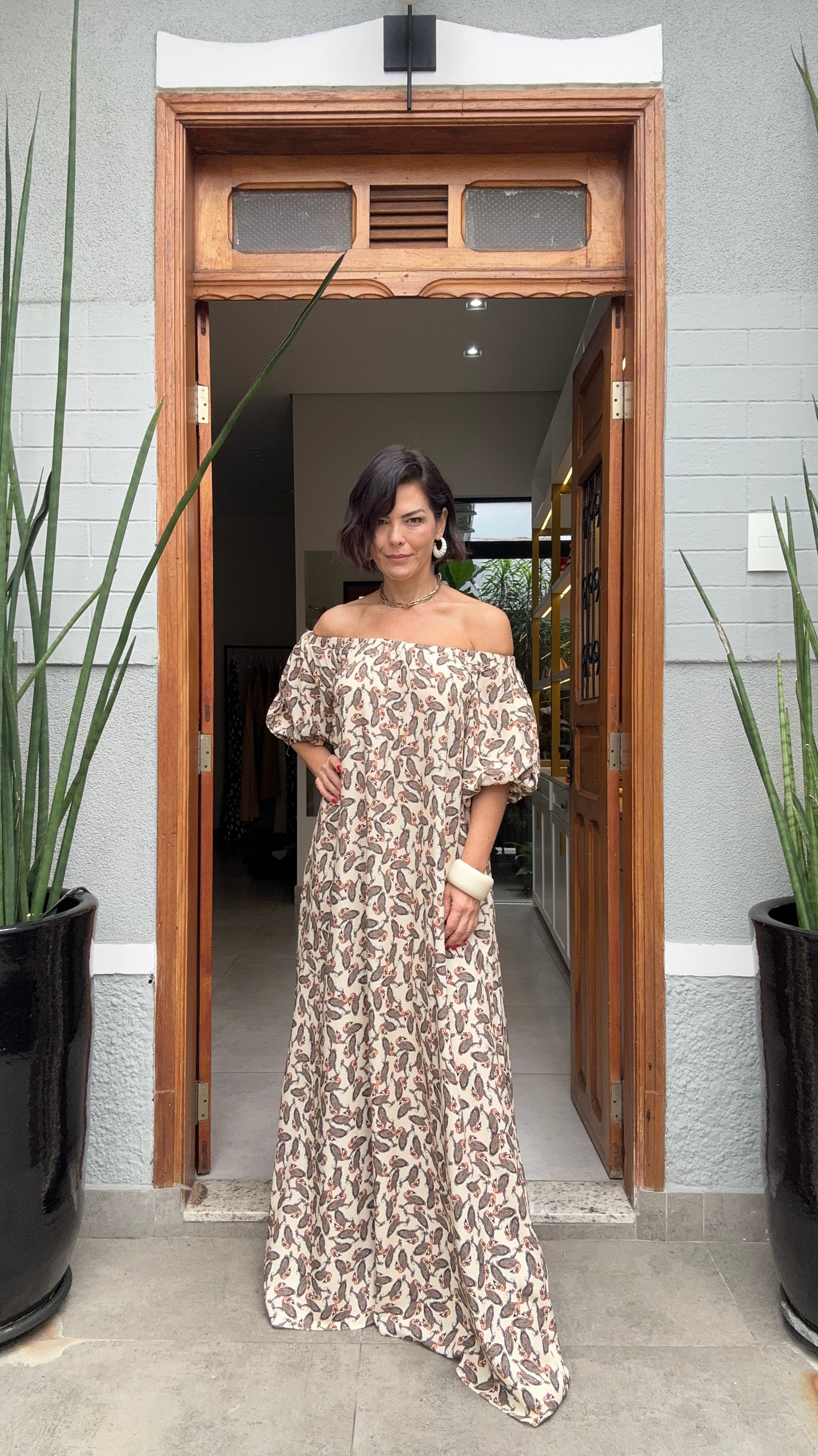 Vestido Ciganinha Kashmir — Vista Frontal | EZILDINHA