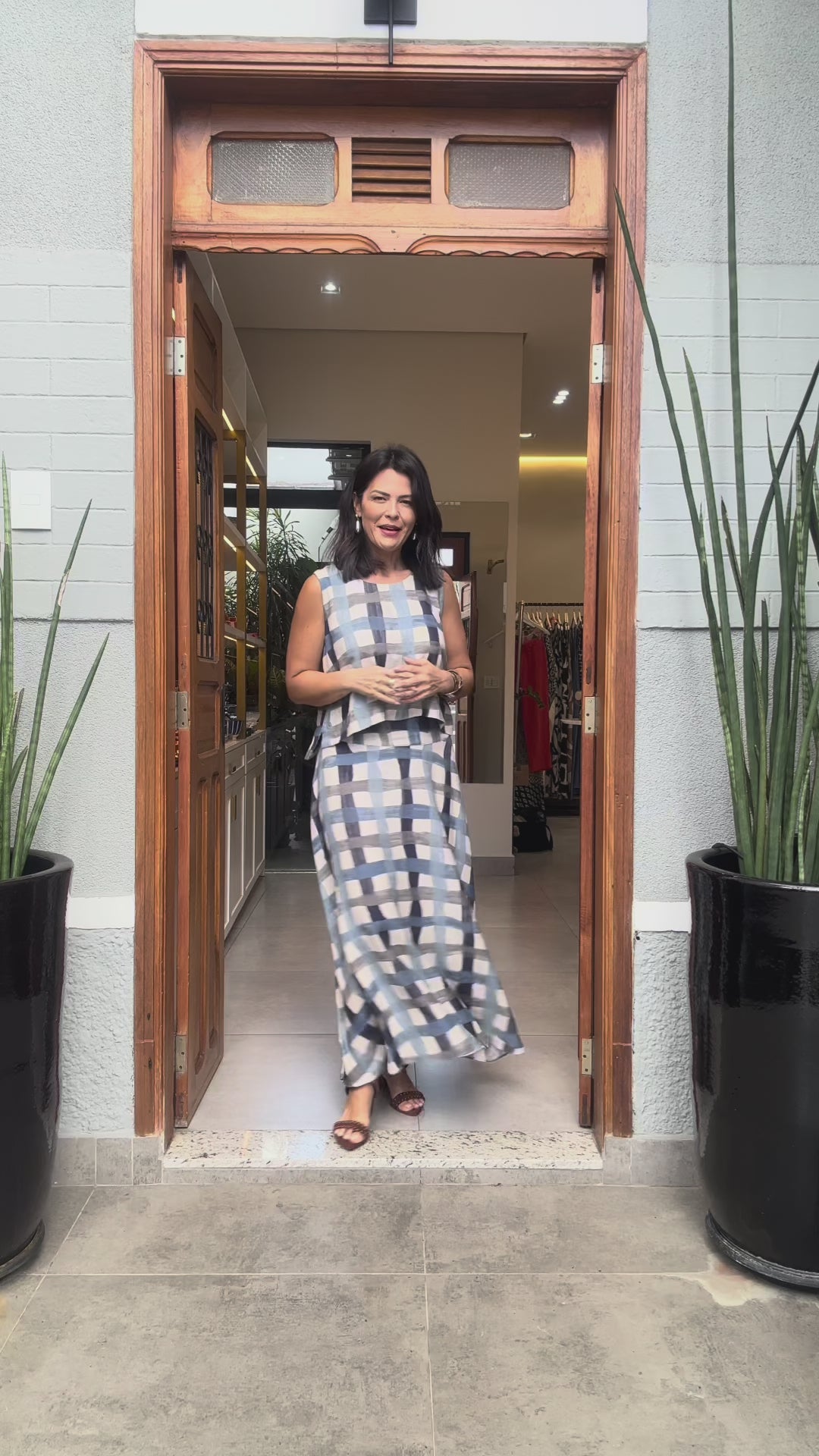 Conjunto de Saia Madras EZILDINHA