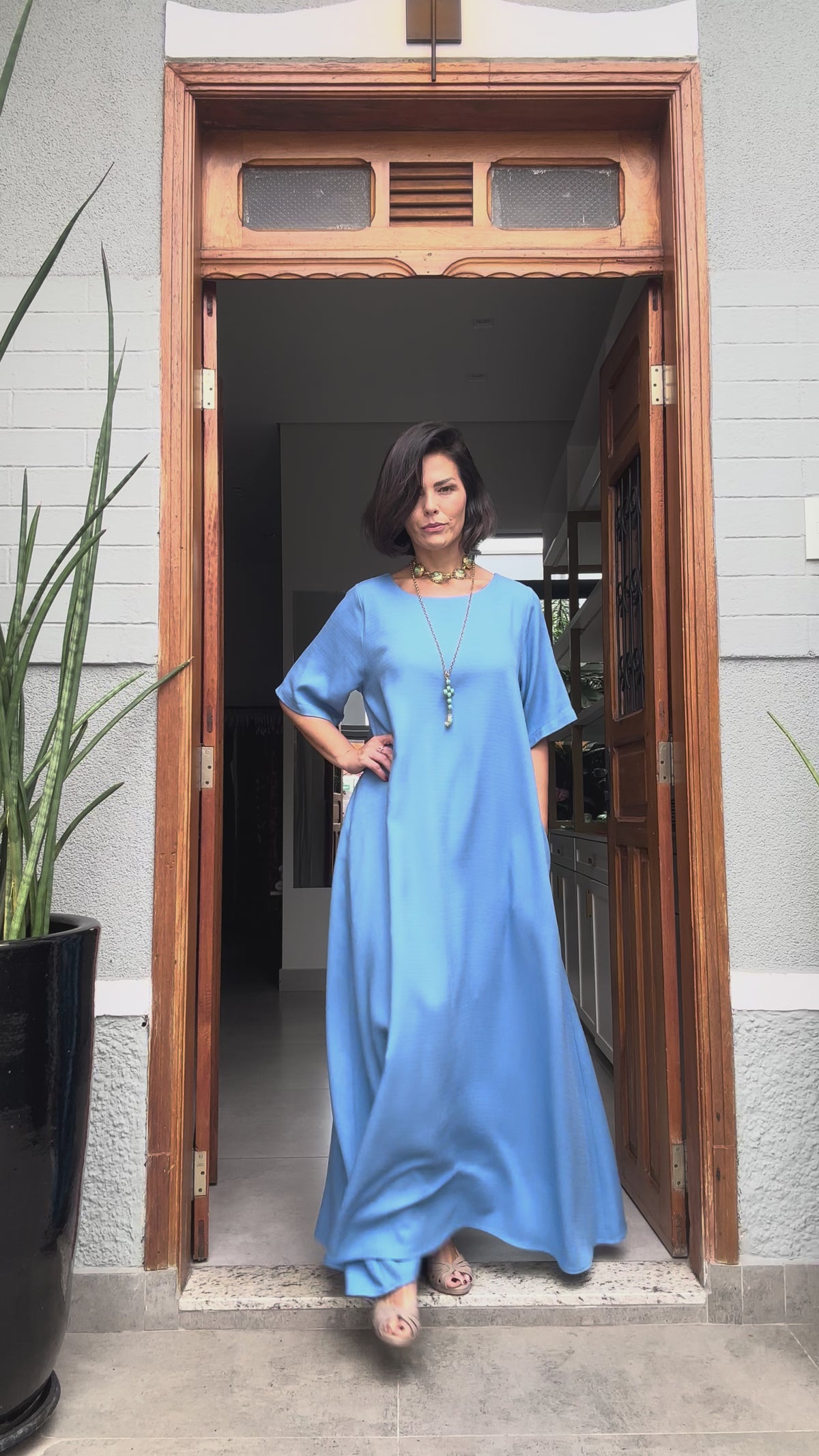 Vestido Granada Azul EZILDINHA
