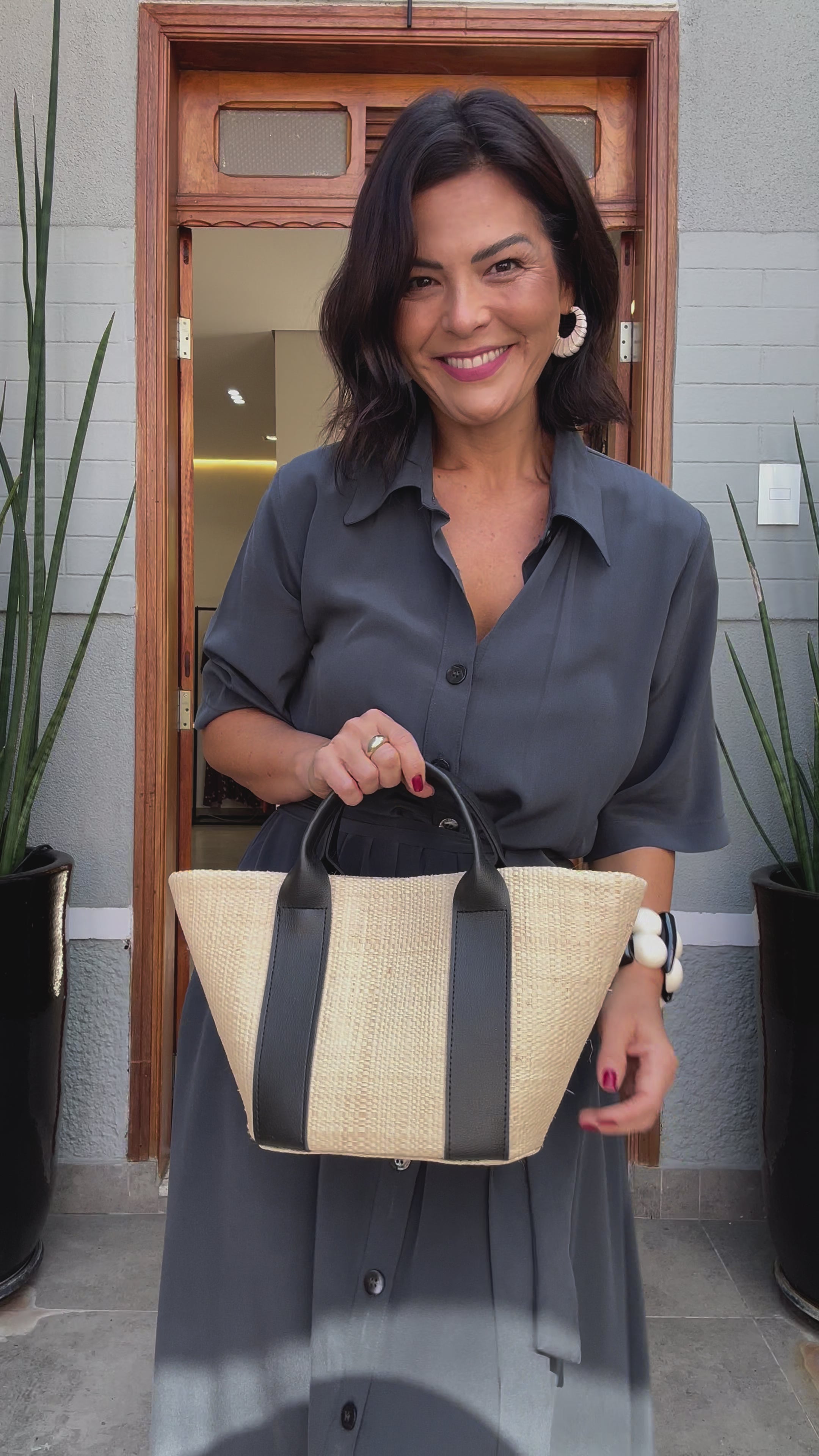 Vestido Chemisier Seda Pura Chumbo EZILDINHA