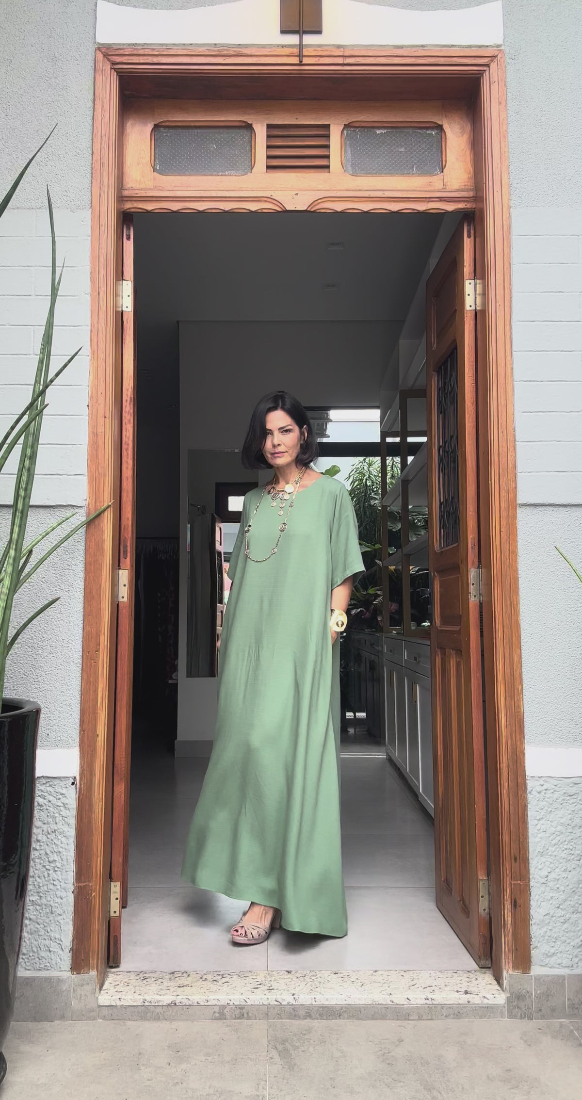 Vestido Granada Chá Verde EZILDINHA